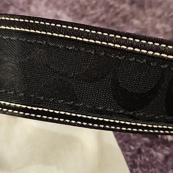 NWT Coach black signature inset belt brass size Small - Picture 2 of 10